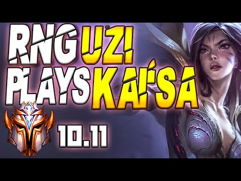 RNG Uzi Plays Kai'Sa vs Ezreal Bottom Lane - 10.11