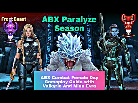 ABX Paralyze | Combat Female Day Gameplay Guide with Minn Evra and Valkyrie - Marvel Future Fight