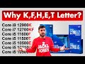 What is K, F, KF, U, H, X, XE Letter in Processor Name? Intel Processor Letter Codes Explain