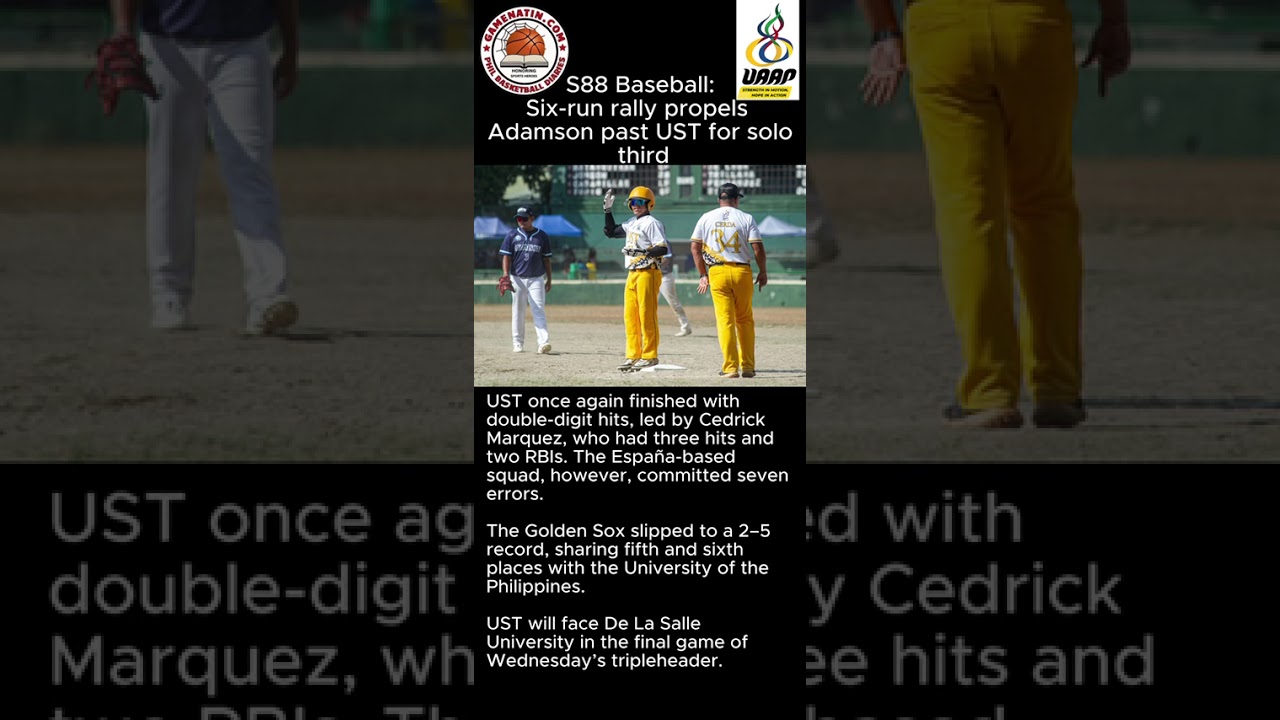 UAAP Men's Baseball: Adamson holds off UST to move to third place