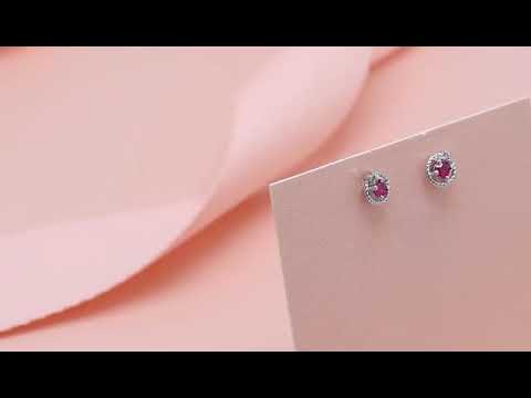 Natural Precious Ruby Sterling Silver Women's Earring