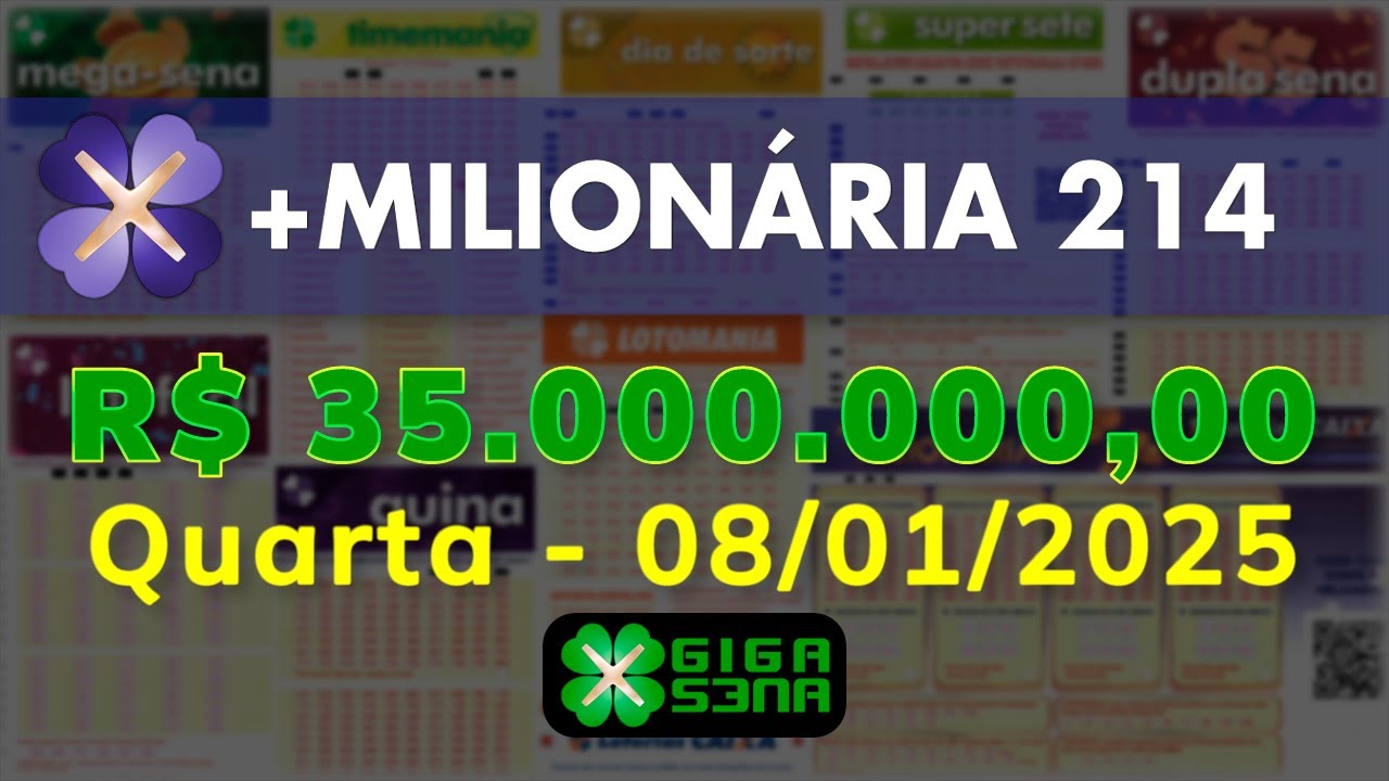 Resultado da +Milionária 214, Quarta-feira, 08/01/2025 | GIGA-SENA