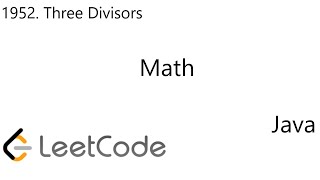YouTube video 'LeetCode 1952 | Three Divisors | Math | Java'