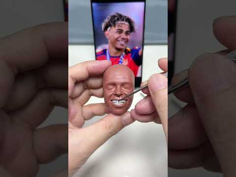 Handmade Clay Lamine Yamal Head Sculpture | Spain World Cup 2026 Champion