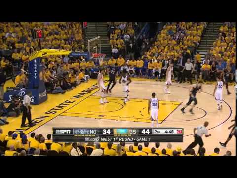 NBA, playoff 2015, Warriors vs. Pelicans, Round 1, Game 1, Move 26, Omer Asik, assist
