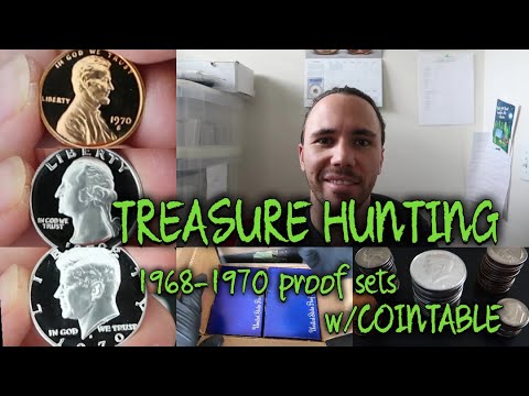 Treasure hunting 1968 1969 and 1970 proof sets! How to find valuable coins! CRH'ing w/ Cointable
