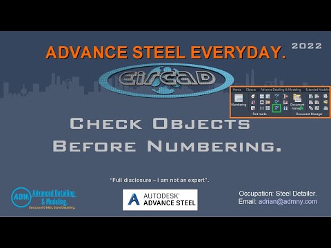 ADVANCE STEEL: Check Objects Before Numbering