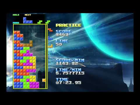 Guideline tetris no rotation 204 lines [Former World Record]