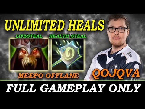 Unlimited Heals Meepo !!! QOJQVA Meepo Offlane with Wrath Pact - Full Gameplay Meepo #97