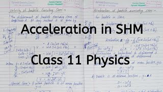 Acceleration in SHM | Chapter 13 | Oscillations | Class 11 Physics