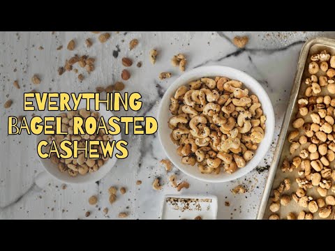Everything Bagel Roasted Cashews | Crunchy, Savory, Sweet Snack | 15 Minute Recipe 🥯🔥