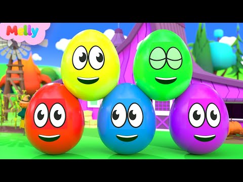 Aprenda Cores e Números | Ovos Coloridos na Fazenda | Melly em Português – Canções Infantis Músicas