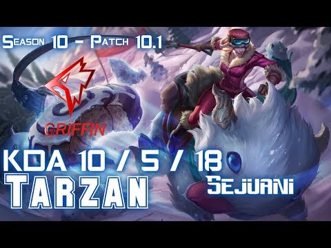GRF Tarzan SEJUANI vs ELISE Jungle - Patch 10.1 KR Ranked