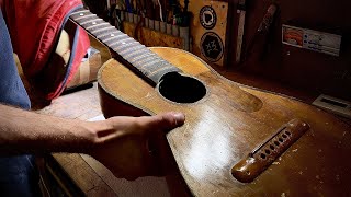I Restored an Abandoned Acoustic Guitar| Parlor 1930s