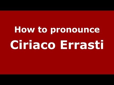 How to pronounce Ciriaco Errasti (Spanish/Spain) - PronounceNames.com
