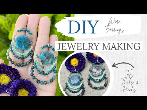 Handmade Wire Wrapped Statement Earrings Jewelry Making Tips Tricks & Hacks! DIY Wire Crafting.
