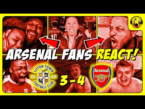 ARSENAL Fans MAD Reactions! | LUTON TOWN 3-4 ARSENAL | Premier League | DECLAN RICE