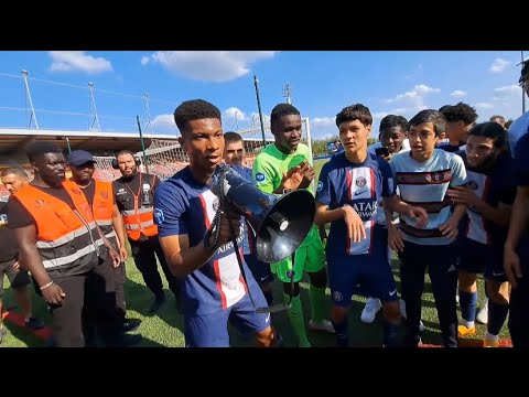 La joie des U19 avec les Ultras après leur victoire contre l’OM en demie finale du championnat U19