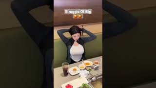 Struggling with big ?? #shorts #hot #koreangirls