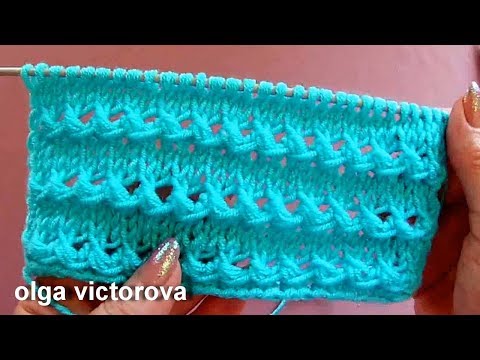 Горизонтальные объемные ажурные цепочки 492 Узоры спицами