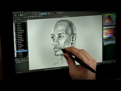 Wacom Cintiq 16 - Quick Portrait Study with Krita Video