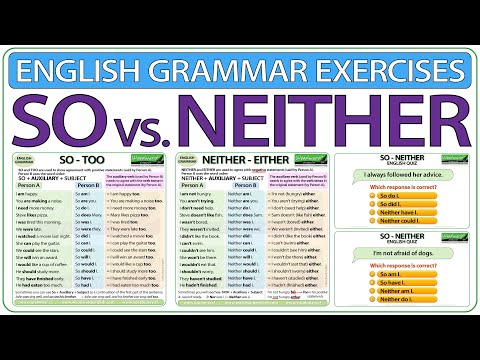 SO vs. NEITHER | English Grammar Exercises | Learn English SO and NEITHER practice