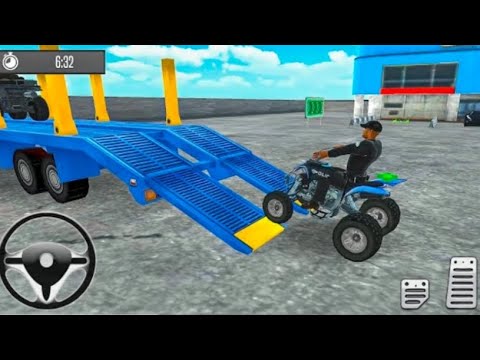 Transporting Police ATV Bike in Long Trailer  Truck - Airplane Car Transporter - Android  Gameplay