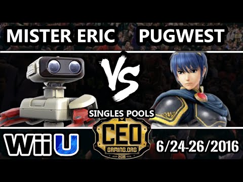 CEO 2016 Smash 4 - Mister Eric (ROB) Vs. Pugwest (Marth) SSB4 Tournament - Smash Wii U