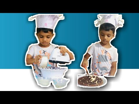 Kids makes easy chocolate sponge Cake 🎂😋//IPPU and APPU