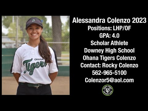 Alessandra Colenzo 2023 LHP/OF Softball Skills Video