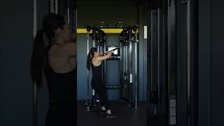 Exerciții cu scripete dublu reglabil Life Fitness, cu frânghie pentru tricepși ș