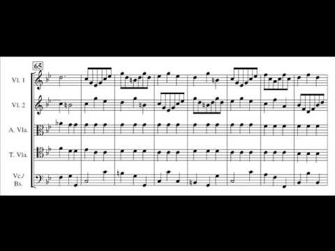 Albinoni - Sonata (Sinfonia) a cinque - op. 2 n. 9 in Si bem. maggiore - IV: Allegro (score)