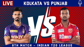 LIVE: Kolkata Vs Punjab, 8th Match | KKR Vs PBKS Live Scores & hindi Commentary | LIVE - IPL 2022