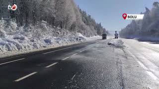 Kar Durdu, Bolu Dağı’nda Ulaşım Rahatladı