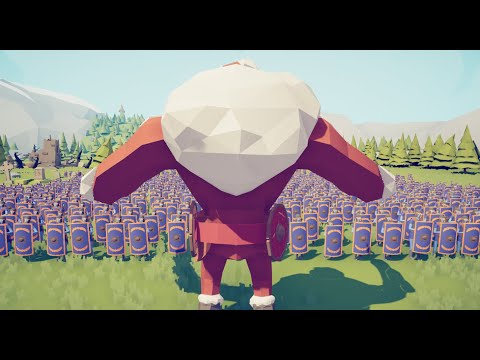 1,000 shield guys vs an ice giant controlled by me in TABS