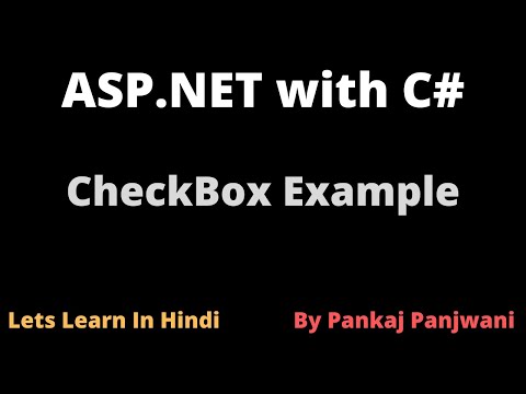 ASP NET 8 | CheckBox | By Pankaj Panjwani | Hindi