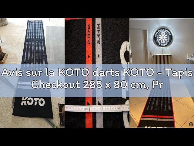 Vídeo relacionado con KOTO - Alfombra de Dardos Negra Checkout 237 x 60 cm, Protección para Suelo y Dardos, Incluye Indicador de Puntuación y Oche