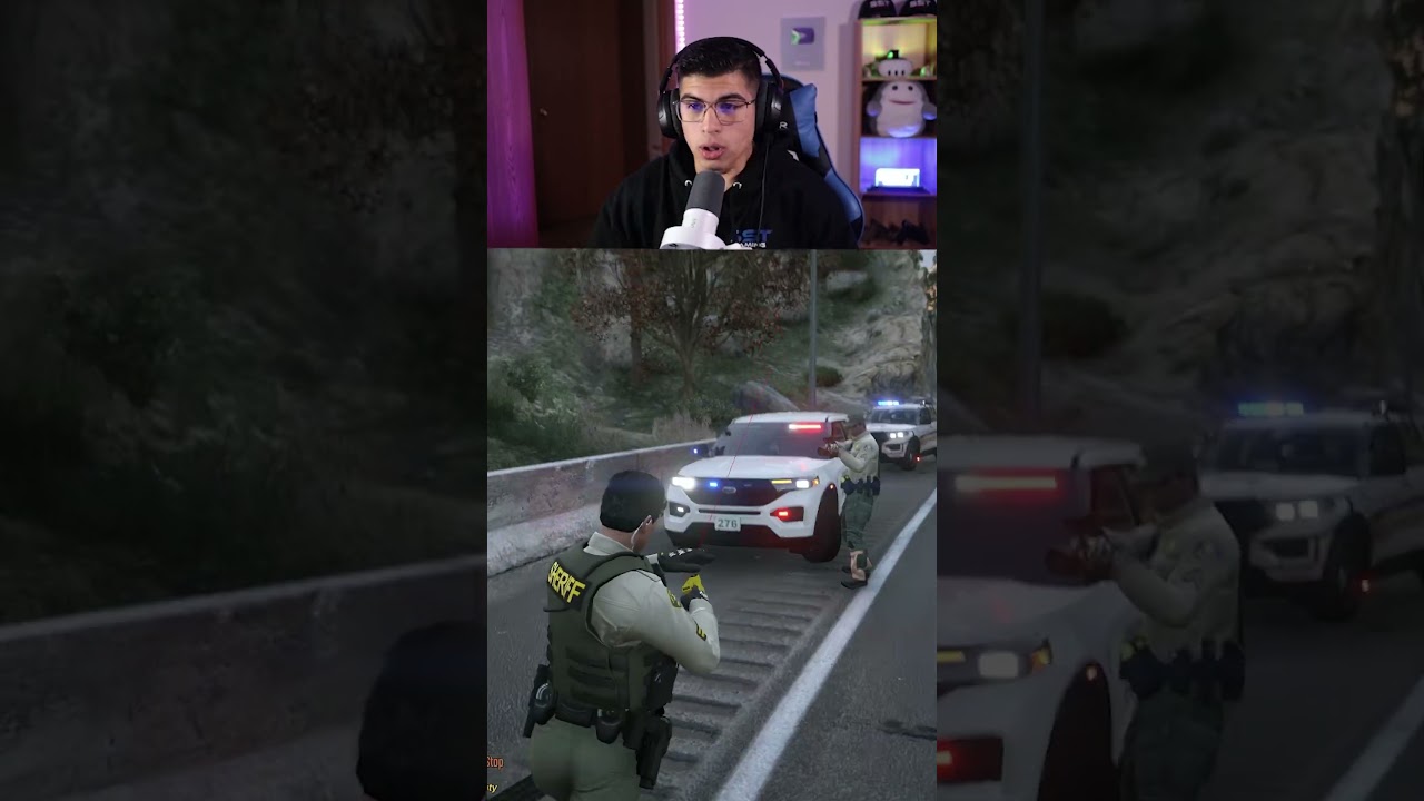 Man refuses to step out of car then pulls gun out... #shorts #lspdfr #gta5