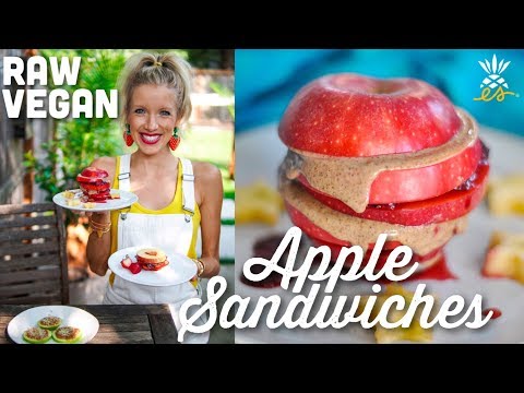 3 Raw Vegan Apple Sandwich Recipes | Plant-based Snacks
