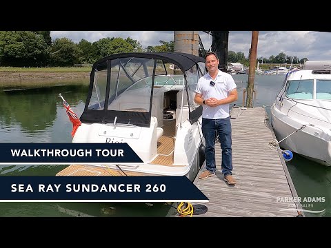 Sea Ray Sundancer  260 Walkthrough boat Tour - Diesel powered sports cruiser for weekends away!