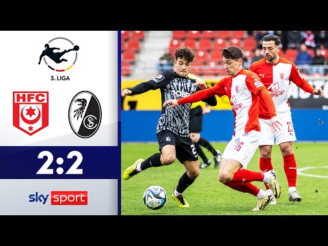 Halle schenkt Punkte in Überzahl her | Hallescher FC - SC Freiburg II | Highlights - 3. Liga 2023/24