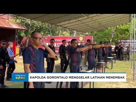 KAPOLDA GORONTALO MENGGELAR LATIHAN MENEMBAK
