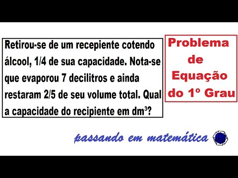 Problema de equação do 1º grau - Concurso Público