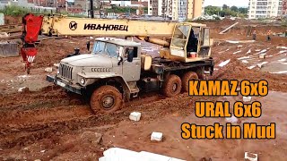 Ural Truck, Kamaz Truck Stuck in  Mud | 6x6 Truck Off Road