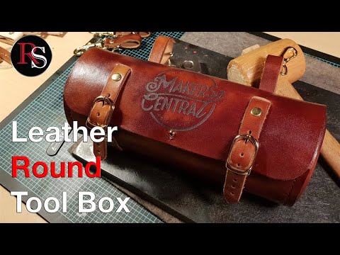 Leather Round Tool Bag / Bicycle Bag - Leatherworking Video