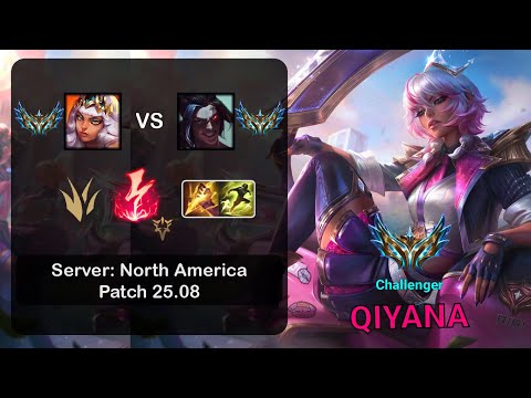 Qiyana Jungle vs Kayn - NA Challenger - Patch 25.08