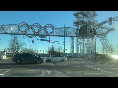 Driving around Downtown Atlanta Georgia.  Christmas 2022 4K Tour part 1
