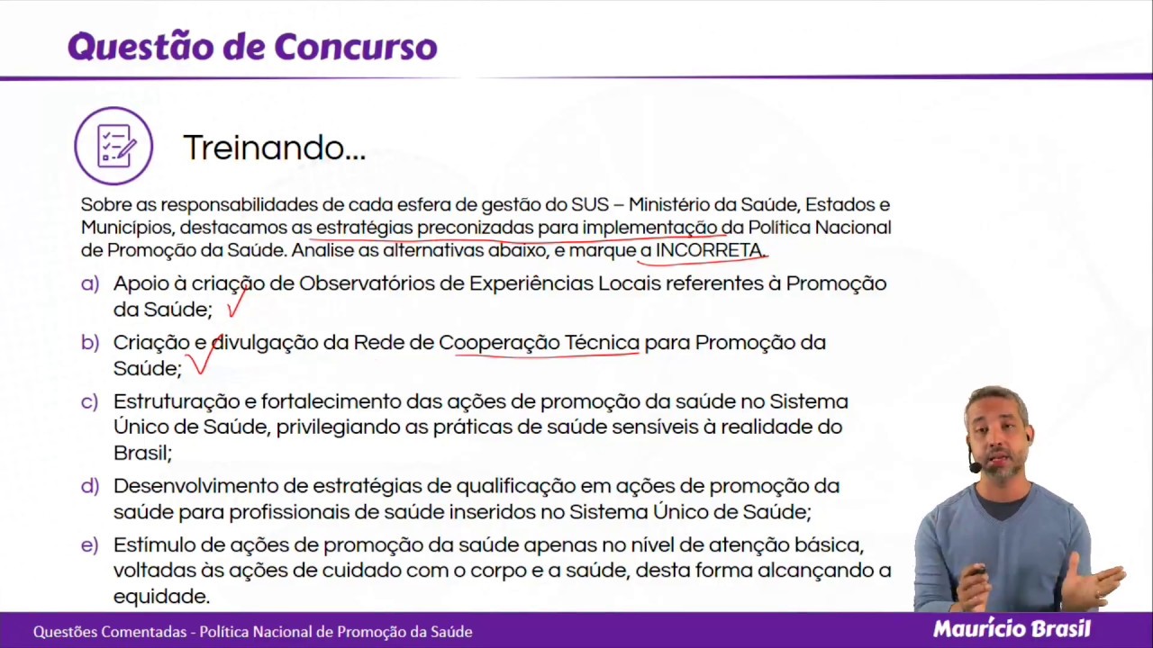 Questões Comentadas - Política Nacional de Promoção da Saúde