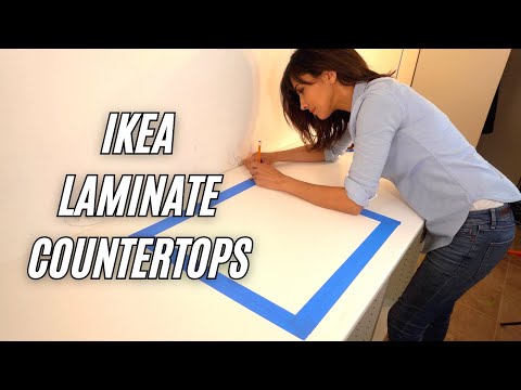 Part of a video titled IKEA Countertops Installation | BEST Laminate Countertop Installation!