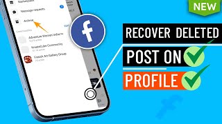 How to Recover Deleted posts on Facebook 2024 | Restore Deleted post on FB Profile